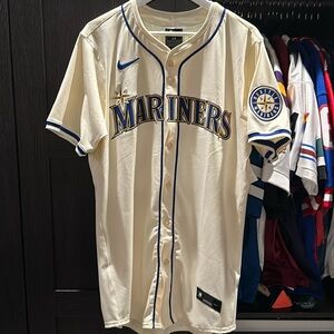 Seattle Mariners Nike Alternate Vapor Premier Elite Patch Jersey - Cream